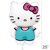 Hello Kitty Balloons | Set of 9 | Large 25" Hello Kitty Balloon (1) and 12" Balloons (8) | Sticker | Hello Kitty Birthday Decorations and Party Supplies | Officially Licensed