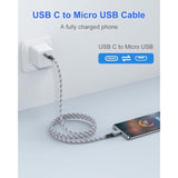 Usb C To Micro Usb Cable 4Ft, Ps4 Controller Charger, Kindle Cord Replacement For Phone, Headphone, Controller