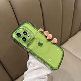 Compatible With Iphone 13 Pro Max Case With Clear Kickstand Creative Protective Design Case With Camera Holder For Tpu Slim Shockproof Cool Phone Case For Iphone 13 Pro Max-Green