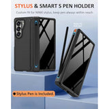 Samsung Galaxy Z Fold 7 Case with S Pen Holder & Stylus & Invisible Kickstand, Magnetic Privacy Screen Protector Hinge Phone Cover for Samsung Z Fold 7 Case with Slim S Pen Holder - Black