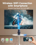 Mini Projector With Wifi And Bluetooth, Native 1080P 4K Support Portable Projectors For Iphone, Electric Focus And 180° Rotating, 170 Proyector For Home Theater, For Phone/Hdmi/Usb/Tv Stick