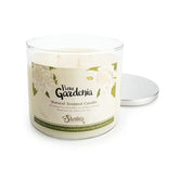 Gardenia Highly Scented Natural 3 Wick Candle, Essential Fragrance Oils, 100% Soy, Phthalate & Paraben Free, Clean Burning, 14.5 Oz.