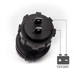 Dual Usb Charger Socket Waterproof Power Outlet 12V/24V 2.1A & 2.1A For Car Boat Marine Rv Mobile Blue Led