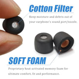 Small Memory Foam Tips, Earbuds Tips Replacement (Filter Screen) Fit In Ear Earbuds, Black 3 Pairs