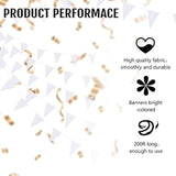 400 Ft Solid Pennant Banners Flags 240 Pcs String Hanging Diy Triangle Bunting Bulk Garland For Grand Opening Carnival Birthday Party Decoration Festival Celebration Outdoor(White)