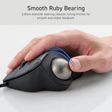 ELECOM Ergonomic Comfort Design Trackball IST Wired USB-A Connection, Smooth Tracking with Ruby Ball Bearing, 36mm Ball, Thumb Control, Compatible for Windows, PC, and Mac White (M-IT10URWH)