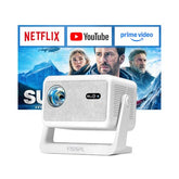 4K Smart Projector With Wifi And Bluetooth, Officially-Licensed App & 2000 Ansi,Auto Focus & Keystone Portable Projector With Stand,Outdoor Home Theater Projector