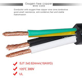 3-Slot Universal Ac Power Cord - 6Ft Replacement 3 Prong Laptop Power Cable, Nema 5-15P To Iec C5 Connector, Sjt 18 Gauge, Black