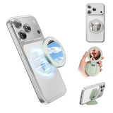Portable Double-Sided Magnetic Phone Holder with Mirror, for Magnetic Phone Grip?Foldable and Adjustable?Fit for iPhone 17/16/15/14 Pro Max Air,