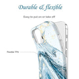 Gold Sparkle Glitter Case Compatible With Iphone 12 Pro Max Marble Design Slim Shockproof Tpu Soft Rubber Silicone Cover Phone Case 6.7 Inch 2020 Blue