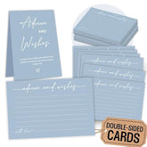 Blue Advice And Wishes Cards Baby Shower Decorations - 50 Pcs Baby Shower Advice Cards For Parents To Be, Wedding Well Wishes For The Mr And Mrs, Wish Card For Graduation, Christmas