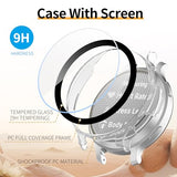 2 Pack for Garmin Lily 2 Active Screen Protector Case, Hard PC Bumper Full Coverage Protective Accessories Built-in Tempered Glass Film