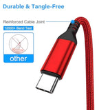 Usb C Cable, 3-Pack (10Ft+6.6Ft+3.3Ft) 3.1A Usb A To Usb-C Fast Charger Cord For Iphone 17 16 15 Pro Max Galaxy S25 Fe S25 Ultra S25+ S25 S24 S23 S22 S21 Ipad 10 Air 5 Moto Edge G Power G06