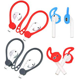 Earhook Replacement For Airpod, Silicone Earhook & Ear Tips, Design For Airpod Outdoors, 2+2 Pairs, Gray/Red/Blue/Red