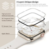 3-Pack Bling Case For Apple Watch 40Mm Se (2Nd Gen) Series 6 5 4 Screen Protector, Women Glitter Diamond Rhinestone Bumper Face Cover For Iwatch Accessories 40 Mm