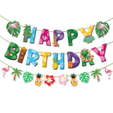Hawaiian Birthday Banner,3 Packs Luau Party Decorations,Tropical Party Decorations