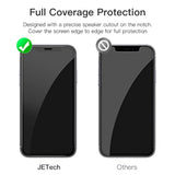JETech Full Coverage Screen Protector for iPhone 11/XR 6.1-Inch, Black Edge, Tempered Glass Film with Easy Installation Tool, Case-Friendly, HD Clear, 3-Pack