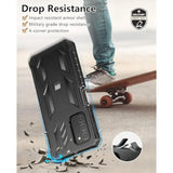 For Samsung Galaxy A03S Phone Case: Built In Hard Kickstand & Touch Protector Shockproof Tpu Sturdy Soft Rugged Heavy Duty Armor Full Body Protection Grade Phone Cover - Black