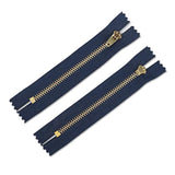 2Pcs Golden Brass Alloy Jean Zipper, 4 Inch Close End Zippers For Sewi