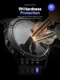 4+4 Pack Screen Protector for Garmin Instinct Solar Tactical/Instinct Tactical smartwatch with Silicone Anti-dust Plugs,9H Tempered Glass Protection