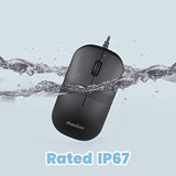 Perixx PERIMICE-503B Wired Optical Washable Mouse, Black (11419)