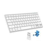 Bfriendit Wireless Bluetooth Compact Keyboard Ultra - Quiet Chocolate Keys 2.4Ghz Connection Slim Wireless Computer Keyboard For Mac, Windows 11/10/8/7/Vista, Microsoft & Pc, Smart Tv - Silver