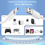 2 Pack 16.4Ft Micro Usb Cable Extension Power Cord For Wyze Cam Yi Camera,Ring Indoor Cam (2Nd Generation),Ps4 Controller Charger Cord Long Old Android Charger Usb A To Micro Usb Charging Cable 15 Ft