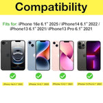 ProCase 2 Pack Privacy Screen Protector for iPhone 16e / 14/13 / 13 Pro 6.1", Tempered Glass Film Guard for iPhone 2025 2022 2021 6.1 Inch