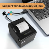 Pos Receipt Printer, 80Mm Thermal Printer, Esc/Pos, Restaurant Kitchen Printer With Auto Cutter Support Cash Drawer,Usb Serial Ethernet Receipts Printer For Small Business,Not For Square