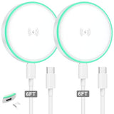 Magnetic Charger 2Pack 15W Magnetic Wireless Charger Fast Charging Pad with 6FT USB C to USB C Cable Compatible with iPhone 16/15/14/13/12 Series &
