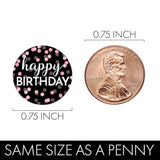 Pink, Black, And White 40Th Birthday Party Favor Chocolate Kisses Candy Stickers, Pink Birthday Decorations For Women - 180 Count