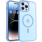 For Iphone 14 Pro Phone Case, Compatible With Magnetic, Military Grade Drop Protection Translucent Matte Shockproof Anti-Scratch/Anti-Fingerprint Case For Iphone 14 Pro (Azure Blue)