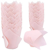 150 Pieces Tulip Cupcake Muffin Liners Paper Baking Cups Greaseproof Cupcake Wrappers For Birthday Wedding Party Baby Showers Catering Restaurants(Pink)