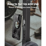 Magnetic Phone Holder For Gym, Alloy Base & Ball Joint, Attach To Metal Surfaces, Dual Magnetic Phone Mount For Magsafe Iphone 12-16 Series