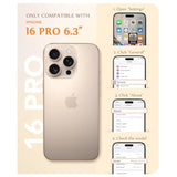 iPhone 16 Pro Case with MagSafe, Screen & Lens Protectors, Slim Marble Shockproof