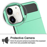 Case for iPhone 11 Case Wallet Credit Card Holder ID Slot Sliding Door Hidden Pocket Anti-Scratch Dual Layer Hybrid Bumper Armor Protective Hard