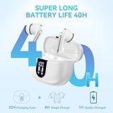 Wireless Earbuds, Bluetooth 5.3 Headphones 40Hrs Playtime Deep Bass Stereo In-Ear Earbud, Led Power Display,