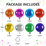 30pcs 18" Colorful Round Foil Balloons for Birthday & Party Decorations