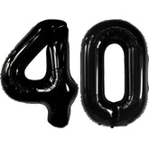 , Giant Black 40 Balloon Numbers - 40 Inch | 40Th Balloons For Men, 40Th Birthday Balloons | Happy 40Th Birthday Decorations For Men, Women | Black Birthday Decorations
