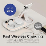 4 In 1 Fast Wireless Charger Nightlight Clock, 4 In 1 Wireless Charging Station With Led Clock, Compatible With Iphone 15 14, Galaxy S24 S23 And Newer, Airpods, Galaxy Buds, Apple Watch