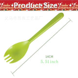 50 Pcs Apple-Shaped Disposable Paper Plates,50 Pcs Green Forks Spoons Set - Party Supplies, Christmas Decorations, Birthday Tableware For Holiday Celebrations