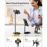 Phone Stand For Desk, Angle Height Adjustable Phone Holder For Desk, Aluminum Alloy Universal Stand Holder, Retractable Cell Phone Stand Recording Office For 16 15 Pro Max Plus