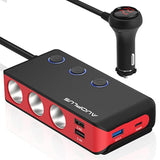 Car Cigarette Lighter Adapter, Usb C Charger 30W And Quick Charge 3.0 Car Cigarette Lighter Splitter, 12V/24V Independent Switches, Fast Car Usb Charger For All Car Devices, Iphone 14/13/12 Pro