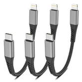 6 Inch Usb C To Lightning Cable, 0.5Ft Short Iphone Charger Fast Charging Cord 3Pack, Nylon Braided Type C Lightning Cable For Iphone 14 13 12 11 Pro Max Xs X Xr 8/Airpods And Charging Station