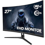 27" Curved Gaming Monitor, Fhd 1920X1080P, 144Hz/180Hz Computer Monitor, 1800R Va Screen, 120% Srgb, Amd Freesync, Hdmi & Dp, Wall Mount Install- Black