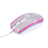 Bling Rhinestones Computer Wired Mouse,7 Colors Backlit Usb Mice For Computer Laptop Personalized Gift