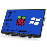 Upgraded Version 7'' Raspberry Pi Screen Hdmi Monitor 800X480 Lcd Screen Mini Small Monitor For Raspberry Pi 4/3/2/Zero/B/B+ Win11/10/8/7 (Non-Touch), Dual Speakers, Driver Free