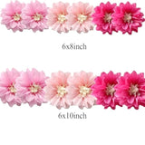12Pcs 8In 10In Paper Flowers Tissue Flowers Pom Paper Pom Poms Hanging Flowers Floral Backdrop Wedding Party Flower Decorations Diy Art Craft Blooms For Birthday Baby Shower Nursery Decor Pink