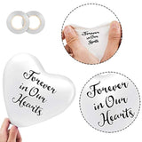60 Pieces Memorial Balloons Funeral Hearts Shape Remembrance Latex Balloons With 2 Rolls White Ribbons For Rfuneral, Condolence, Funeral, Anniversary, Memorial Decoration, White