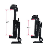 Metal Phone Tripod Mount with Rotatable Cold Shoe for Microphone Mount, Compatible with iPhone & Android, Universal Tripod Adapter for Vlogging, Cell